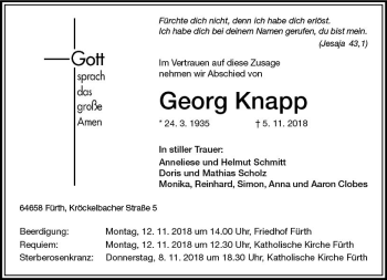 Traueranzeige von Georg Knapp von vrm-trauer