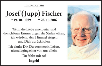 Traueranzeige von Josef Fischer von vrm-trauer