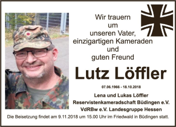 Traueranzeige von Lutz Löffler von  Kreisanzeiger