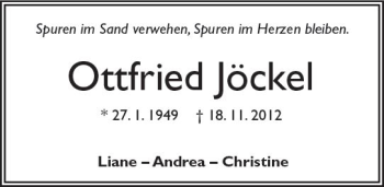 Traueranzeige von Ottfried Jöckel von VRM Trauer