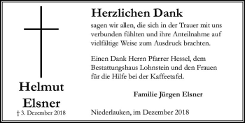 Traueranzeige von Helmut Elsner von  Usinger Anzeiger