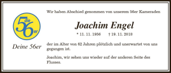 Traueranzeige von Joachim Engel von  Gießener Anzeiger