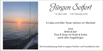 Traueranzeige von Jürgen Seifert von vrm-trauer