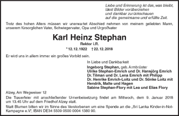 Traueranzeige von Karl Heinz Stephan von vrm-trauer