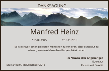 Traueranzeige von Manfred Heinz von vrm-trauer