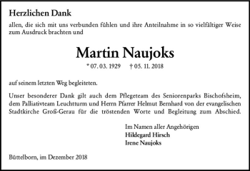 Traueranzeige von Martin Naujoks von vrm-trauer