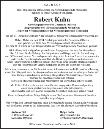 Traueranzeige von Robert Kuhn von vrm-trauer
