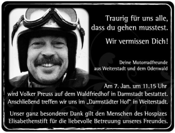 Traueranzeige von Volker Preuss von vrm-trauer