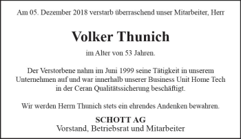 Traueranzeige von Volker Thunich von vrm-trauer