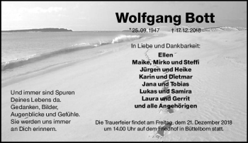 Traueranzeige von Wolfgang Bott von vrm-trauer