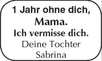 Traueranzeige von Mama  von  Kreisanzeiger