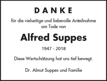Traueranzeige von Alfred Suppes von Trauerportal Rhein Main Presse