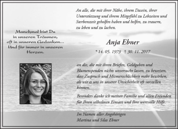 Traueranzeige von Anja Ebner von Trauerportal Rhein Main Presse