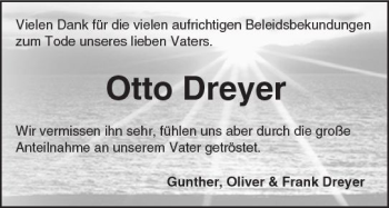 Traueranzeige von Otto Dreyer von Trauerportal Rhein Main Presse