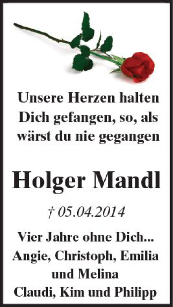 Traueranzeige von Holger Mandl von Trauerportal Rhein Main Presse
