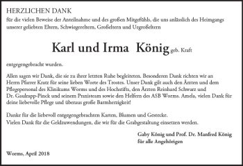 Traueranzeige von Irma König von Trauerportal Rhein Main Presse