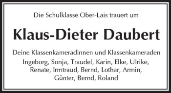 Traueranzeige von Klaus-Dieter Daubert von  Kreisanzeiger