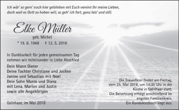Traueranzeige von Elke Müller von  Kreisanzeiger