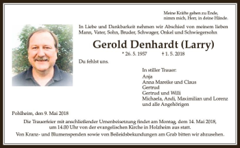 Traueranzeige von Gerold Denhardt von  Gießener Anzeiger