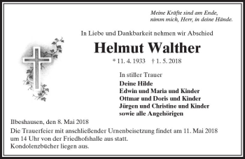 Traueranzeige von Helmut Walther von VRM Trauer