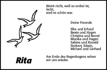 Traueranzeige von Rita  von  Gießener Anzeiger
