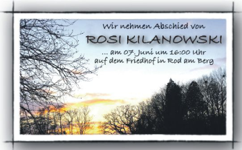 Traueranzeige von Rosi Kilanowski von  Usinger Anzeiger