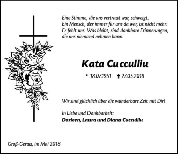 Traueranzeige von Kata Cucculliu von Trauerportal Rhein Main Presse
