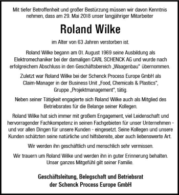 Traueranzeige von Roland Wilke von Trauerportal Rhein Main Presse