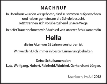 Traueranzeige von Hella R. Grießmer von  Kreisanzeiger