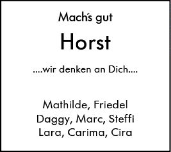 Traueranzeige von Horst  von vrm-trauer