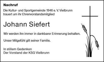 Traueranzeige von Johann Siefert von vrm-trauer