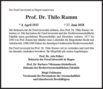 Traueranzeige von Thilo Ramm von vrm-trauer