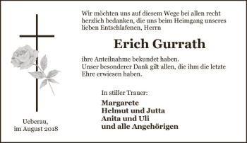 Traueranzeige von Erich Gurrath von vrm-trauer