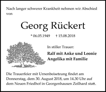 Traueranzeige von Georg Rückert von vrm-trauer