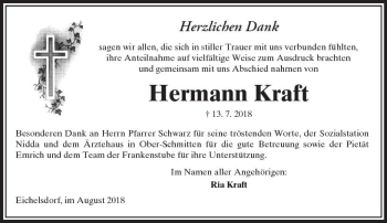 Traueranzeige von Hermann Kraft von  Kreisanzeiger