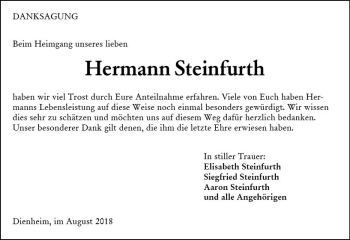 Traueranzeige von Hermann Steinfurth von vrm-trauer