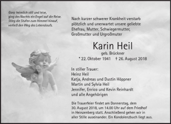 Traueranzeige von Karin Heil von  Usinger Anzeiger