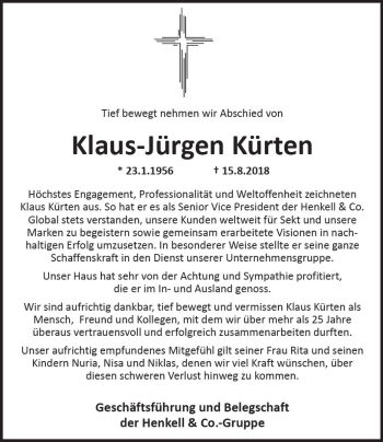 Traueranzeige von Klaus-Jürgen Kürten von vrm-trauer