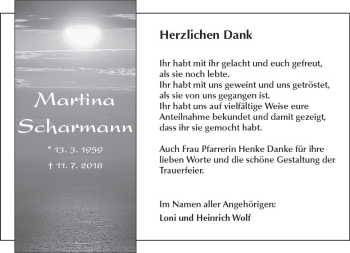 Traueranzeige von Martina Scharmann von  Kreisanzeiger