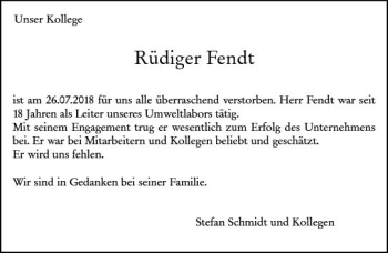 Traueranzeige von Rüdiger Fendt von vrm-trauer