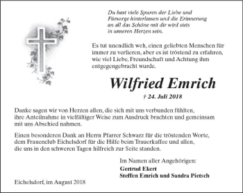 Traueranzeige von Wilfried Emrich von  Kreisanzeiger