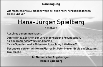Traueranzeige von Hans-Jürgen Spielberg von vrm-trauer