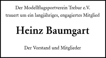 Traueranzeige von Heinz Baumgart von vrm-trauer