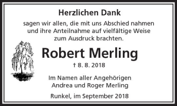 Traueranzeige von Robert Merling von  Camberger Anzeiger