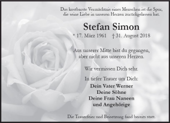 Traueranzeige von Stefan Simon von vrm-trauer
