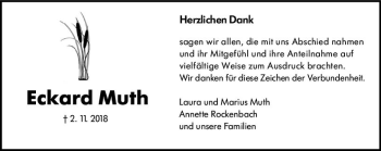 Traueranzeige von Eckard Muth von vrm-trauer