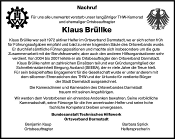 Traueranzeige von Klaus Brüllke von vrm-trauer