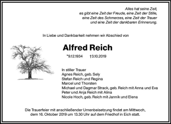 Traueranzeige von Alfred Reich von vrm-trauer