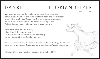 Traueranzeige von Florian Geyer von vrm-trauer