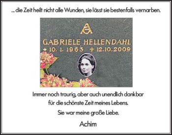 Traueranzeige von Gabriele Hellendahl von vrm-trauer